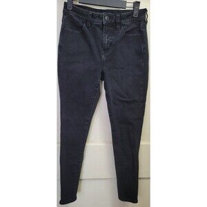 Women's American Eagle Size 4 Short Black Straight Leg Jean Pants